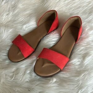 A New Day Kiera Slide Sandals size 6 red flat shoes